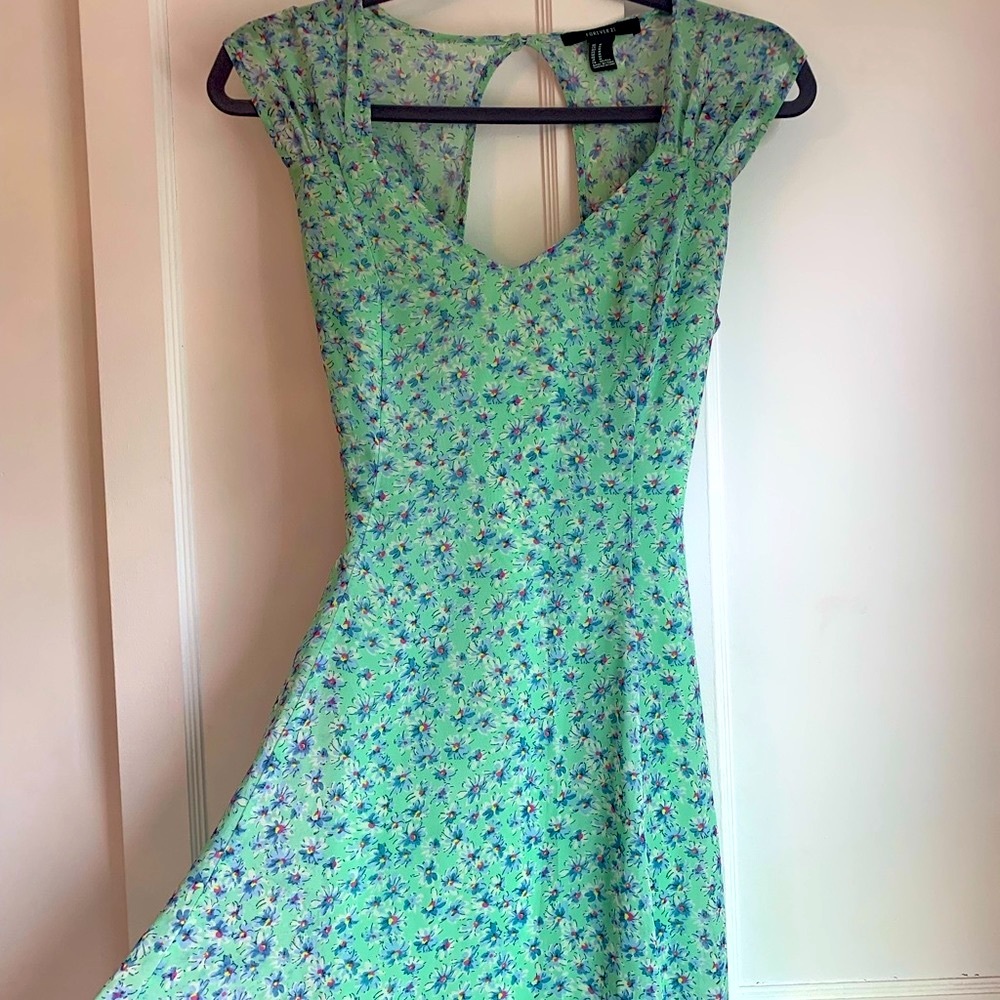 Small Mint/Blue Floral Summer Dress